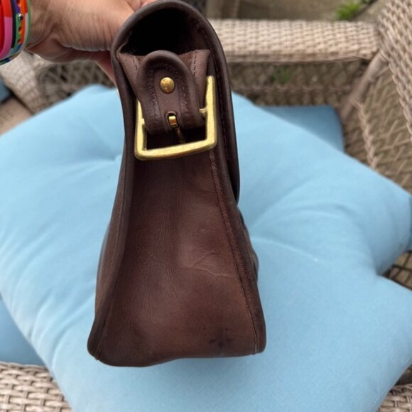 Auth Vintage 8920 Pre-Creed Coach Mocha Brown Large Courier Pouch Shoulder Bag - Picture 8 of 16